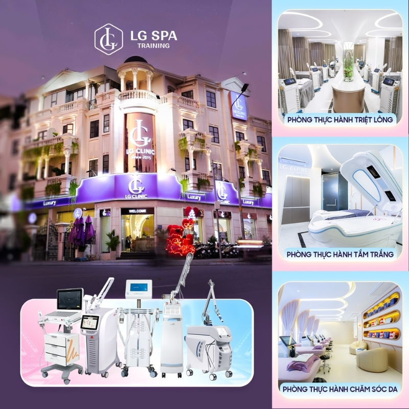 máy móc phòng học thực hành hiện đại tại lg spa training center